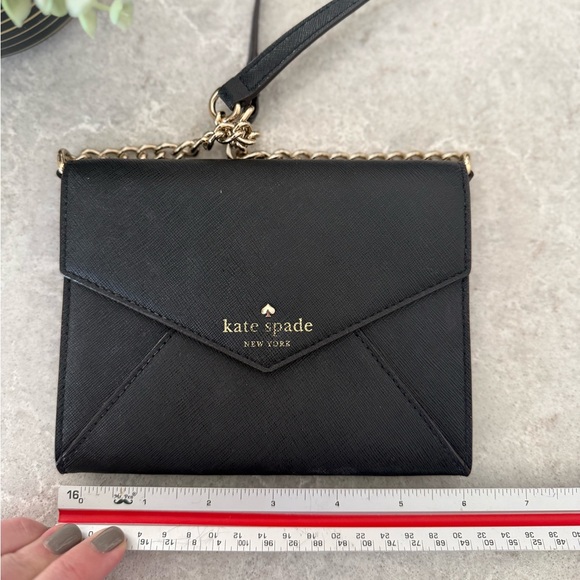 Kate Spade Black Envelope Crossbody with Gold Chain - Picture 5 of 6